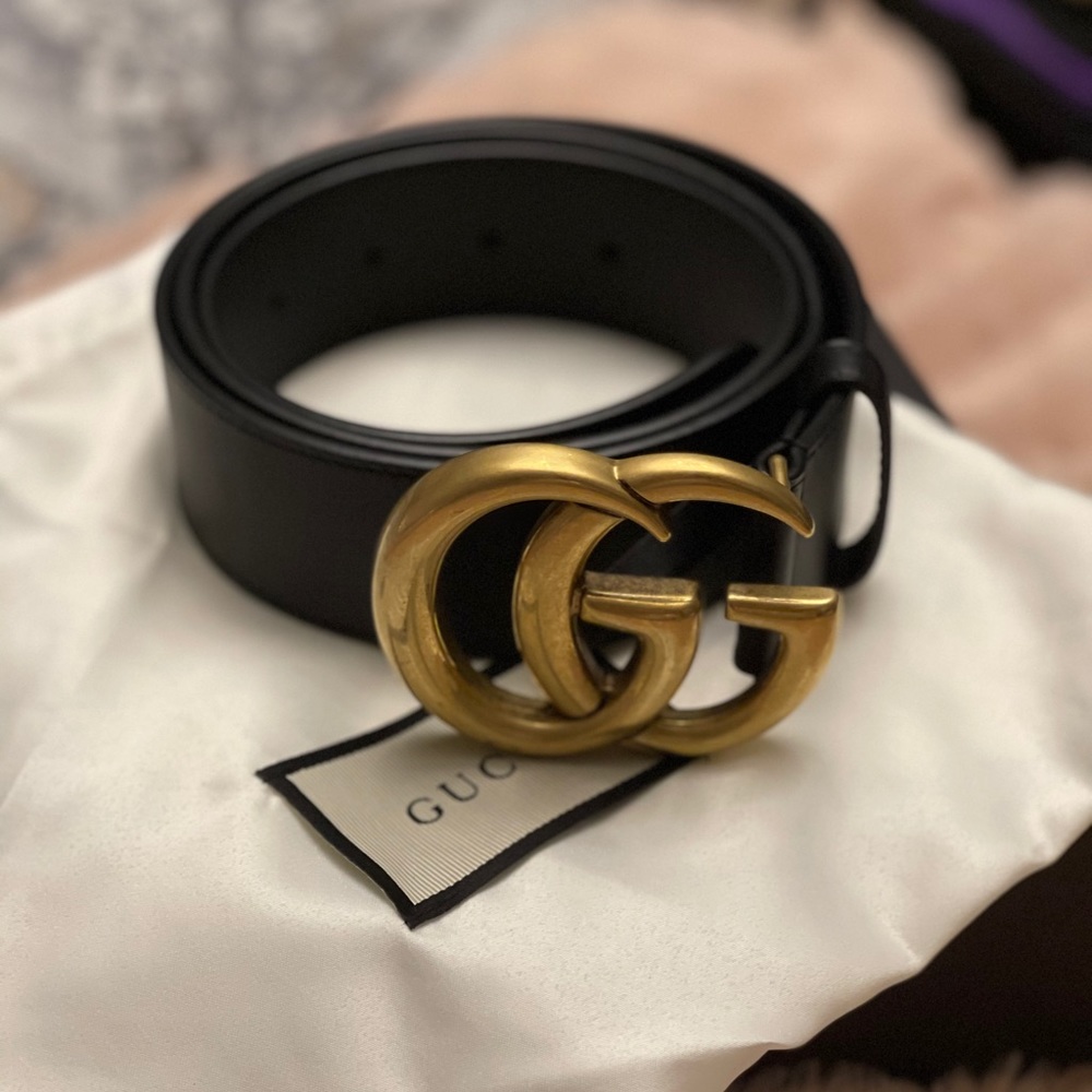 Authentic Gucci Black GG Belt 95